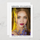 Modell Schauspieler 1 Foto Comp Card 12x18 weiß Einladung (Vorne/Hinten)