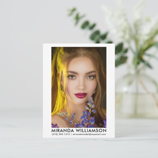 Modell Schauspieler 1 Foto Comp Card Weiße Postkar Postkarte (Stehend Vorderseite)