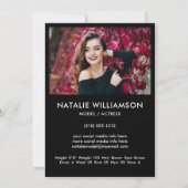 Modell Schauspieler 2 Foto Comp Card 12x18 Schwarz Einladung (Rückseite)