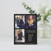 Modell Schauspieler 3 Foto Comp Card Schwarz - Pos Postkarte (Stehend Vorderseite)