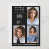 Modell Schauspieler 3 Foto Zurück Comp Zed Card 12 Einladung (Rückseite)