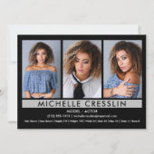 Modell Schauspieler 5.12x18.5 Comp Zed Card 3 Foto Einladung (Rückseite)