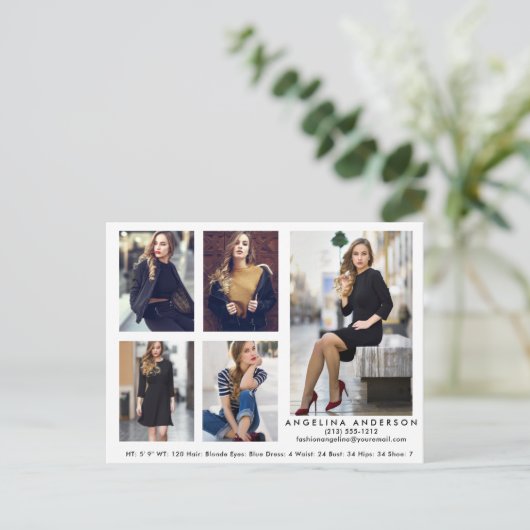 Modell Schauspieler 5 Foto Comp Card Postkarte Was (Stehend Vorderseite)