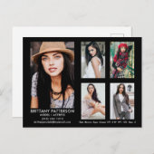 Modell Schauspieler 5 Foto Comp Card Schwarze Post Postkarte (Vorne/Hinten)