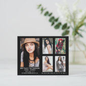 Modell Schauspieler 5 Foto Comp Card Schwarze Post Postkarte (Stehend Vorderseite)