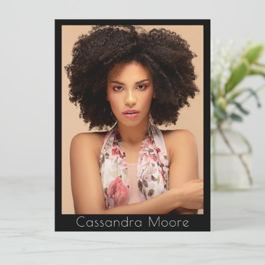 Modell Schauspieler 5 Foto Zwei-Seiten-Pro-Mischka Einladung (Stehend Vorderseite)