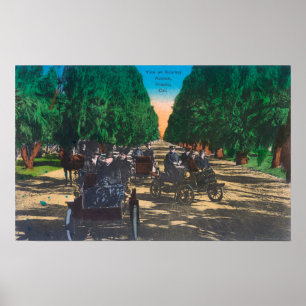 Modell-t Fords auf Kearney AvenueFresno, CA Poster