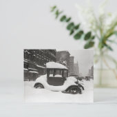 Modell T im Schnee begraben, 1922 Postkarte (Stehend Vorderseite)