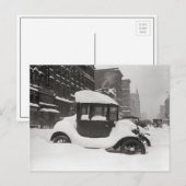 Modell T im Schnee begraben, 1922 Postkarte (Vorne/Hinten)