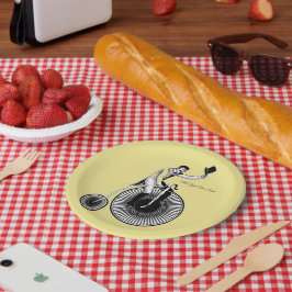 Modell T Penny Farthing Classic - Schwarz und Weiß Pappteller