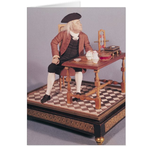 Modell von Benjamin Franklin an seinem Tisch (Vorne)