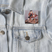 Modell von Benjamin Franklin an seinem Tisch Button (Beispiel)