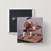 Modell von Benjamin Franklin an seinem Tisch Button (Vorne & Hinten)