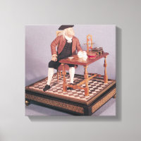 Modell von Benjamin Franklin an seinem Tisch