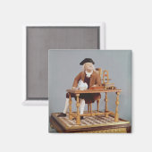 Modell von Benjamin Franklin an seinem Tisch Magnet (Vorderseite/Rückseite)