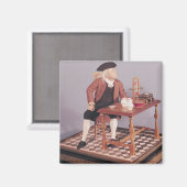 Modell von Benjamin Franklin an seinem Tisch Magnet (Vorderseite/Rückseite)