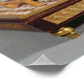 Modell von Benjamin Franklin an seinem Tisch Poster (Ecke)