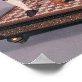 Modell von Benjamin Franklin an seinem Tisch Poster (Ecke)