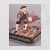 Modell von Benjamin Franklin an seinem Tisch