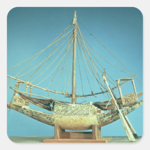 Modell von einem der Boote des Pharaos Quadratischer Aufkleber