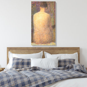 Modell von hinten von Georges Seurat, Vintage-Kuns Leinwanddruck