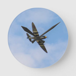 Modell von Spitfire M IX MK923 Runde Wanduhr