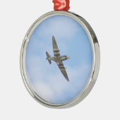 Modell von Spitfire M IX MK923 Silbernes Ornament (Links)