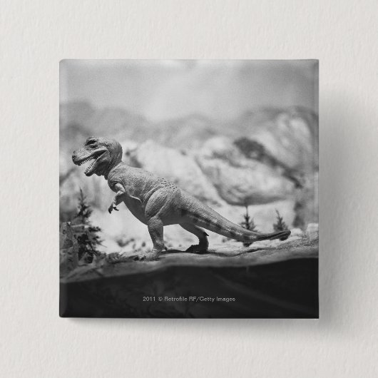 Modell von Tyrannosaurus rex B&W Button (Vorderseite)