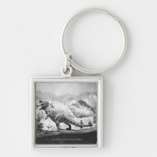 Modell von Tyrannosaurus rex B&W Schlüsselanhänger (Vorne)