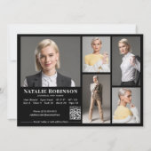 Modell-Vorlage für die Comp-Karte des Fotos Actor  Einladung (Rückseite)