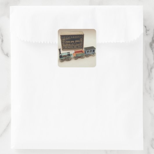 Modellbahn, c.1870 quadratischer aufkleber (Tasche)