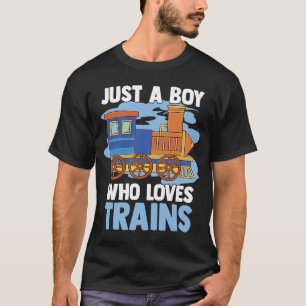 Modellbahn für Lokomotive nur ein Junge, der Liebe T-Shirt
