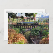 Modellbahnfahrt über die neue Flussschlucht Postkarte (Vorne/Hinten)