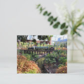 Modellbahnfahrt über die neue Flussschlucht Postkarte (Stehend Vorderseite)