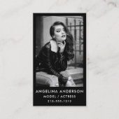 Modelldarsteller Schwarz-Weiß-Foto Beruflich Visitenkarte (Vorderseite)