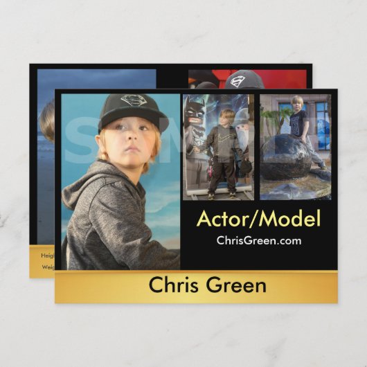 Modelle der Zed/Comp-Karten mit Headshot Postkarte (Vorne/Hinten)