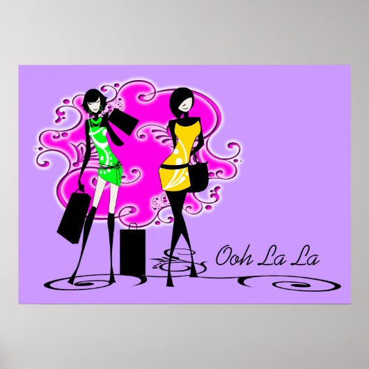 Modelle, die lila rosa Mädchen kaufen Poster (Vorne)