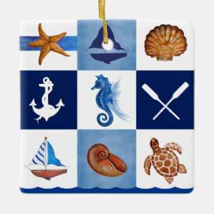 Modelle für den nautischen Ozean Keramikornament