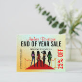 Modelle für die Boutique mit rotem Teppichboden We Postkarte (Stehend Vorderseite)