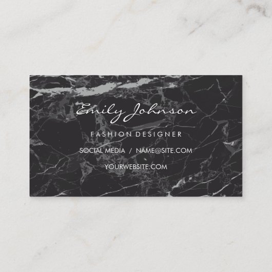 Modelle | Schwarzer Marmor Visitenkarte (Rückseite)