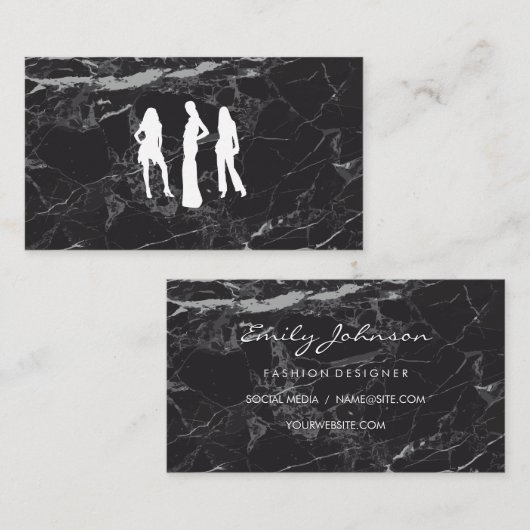Modelle | Schwarzer Marmor Visitenkarte (Vorne/Hinten)