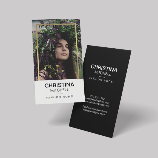 Modelle und Schauspieler Headshot Foto Imitate Gol Visitenkarte