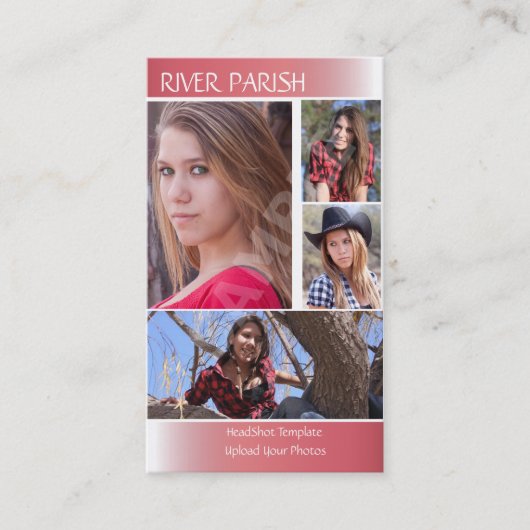 Modelle und Schauspieler Headshot-Visitenkarte Visitenkarte (Vorderseite)