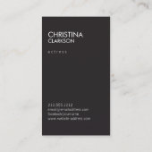 Modelle und Schauspieler Modernes Headshot Visitenkarte (Rückseite)