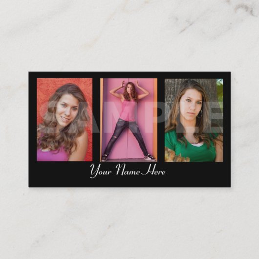 Modelle und Schauspielerheadshot-Visitenkarte Visitenkarte (Vorderseite)