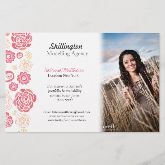 Modellieren der Foto-Werbekarte für Stylist Flyer (Vorne)