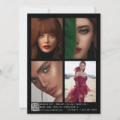 Modellieren des Schauspielers Comp Card 5 Foto QR (Rückseite)