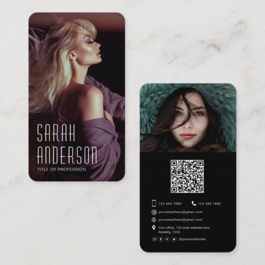 Modellieren von Actress Dancers Performance QR Cod Visitenkarte (Vorne/Hinten)