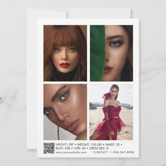 Modellieren von Comp Card 5 Foto QR Code (Rückseite)