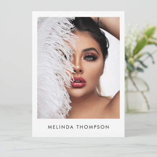 Modellieren von Comp Card 5 Foto QR Code (Stehend Vorderseite)